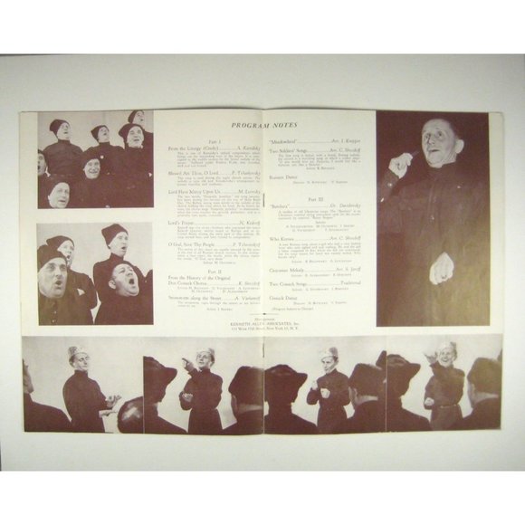 Don Cossack Program Serge Jaroff Flyer Wesleyan College Chorus 1956 Dancing - Picture 6 of 8